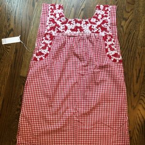 NEVER WORN- Checkered/Embroidered dress size small